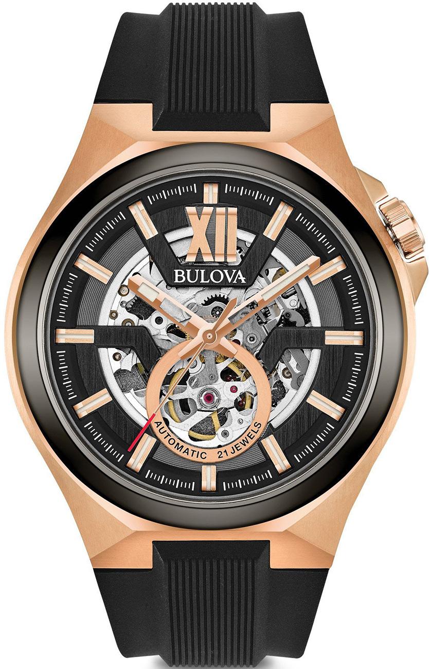 Bulova 98A177 46 mm Siyah Silikon Kordon Analog Kol Saati