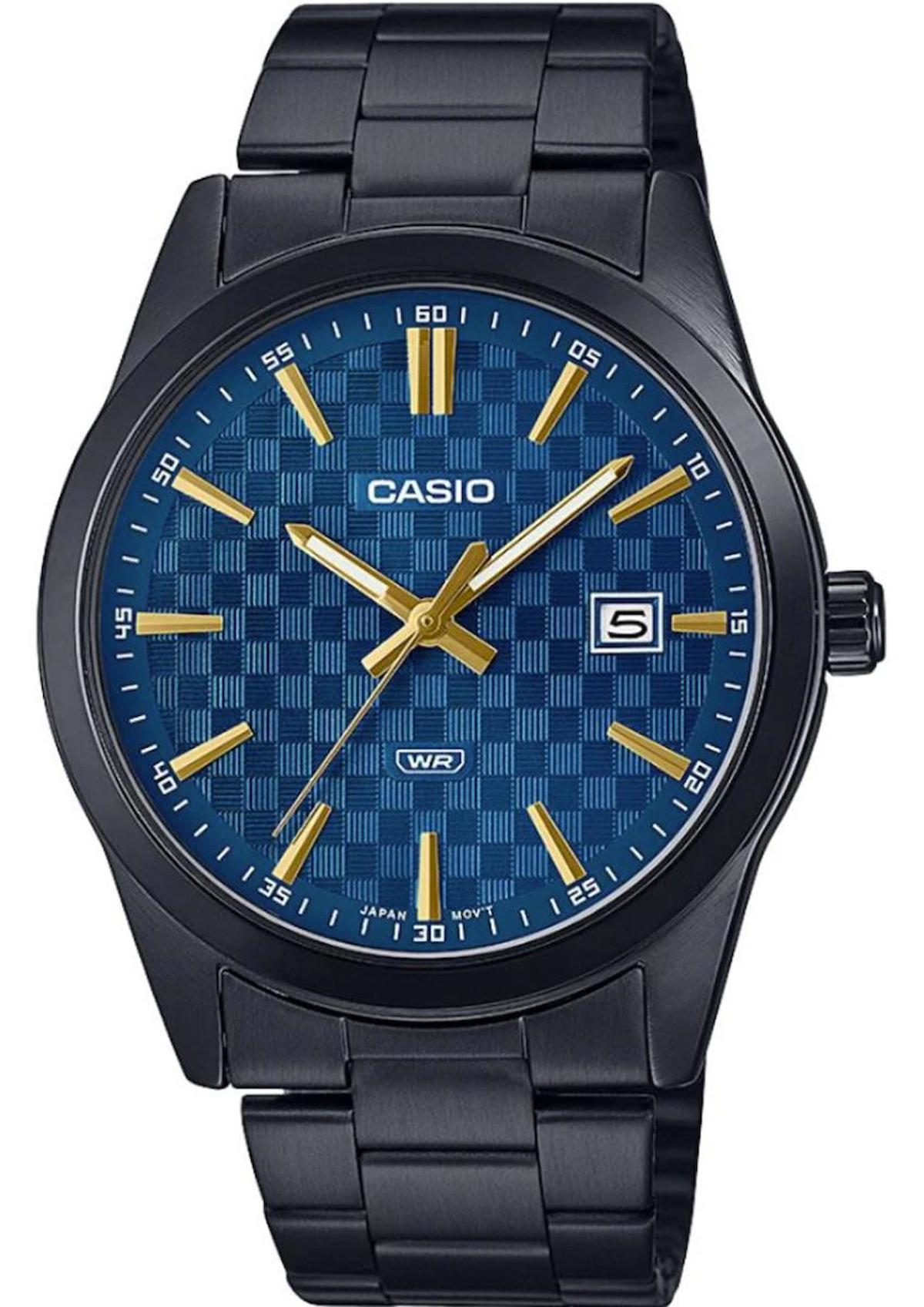Casio MTP-VD03B-2AUDF Takvimli Siyah Çelik Kordon Analog Erkek Kol Saati