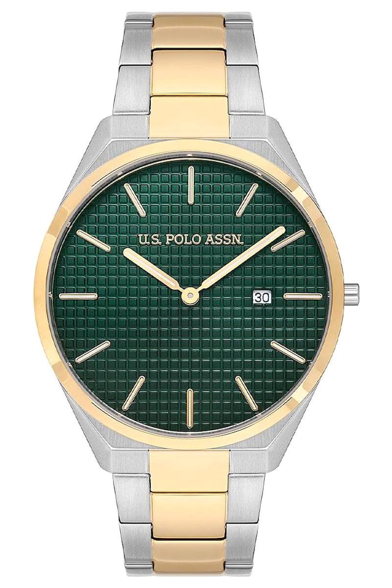 U.S. Polo Assn USPA1081-04 Takvimli 40 mm Altın-Çelik Kordon Analog Erkek Kol Saati