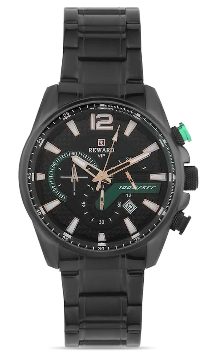 Reward A000929 RD63080M Takvimli 45 mm Siyah Metal Kordon Analog Erkek Kol Saati