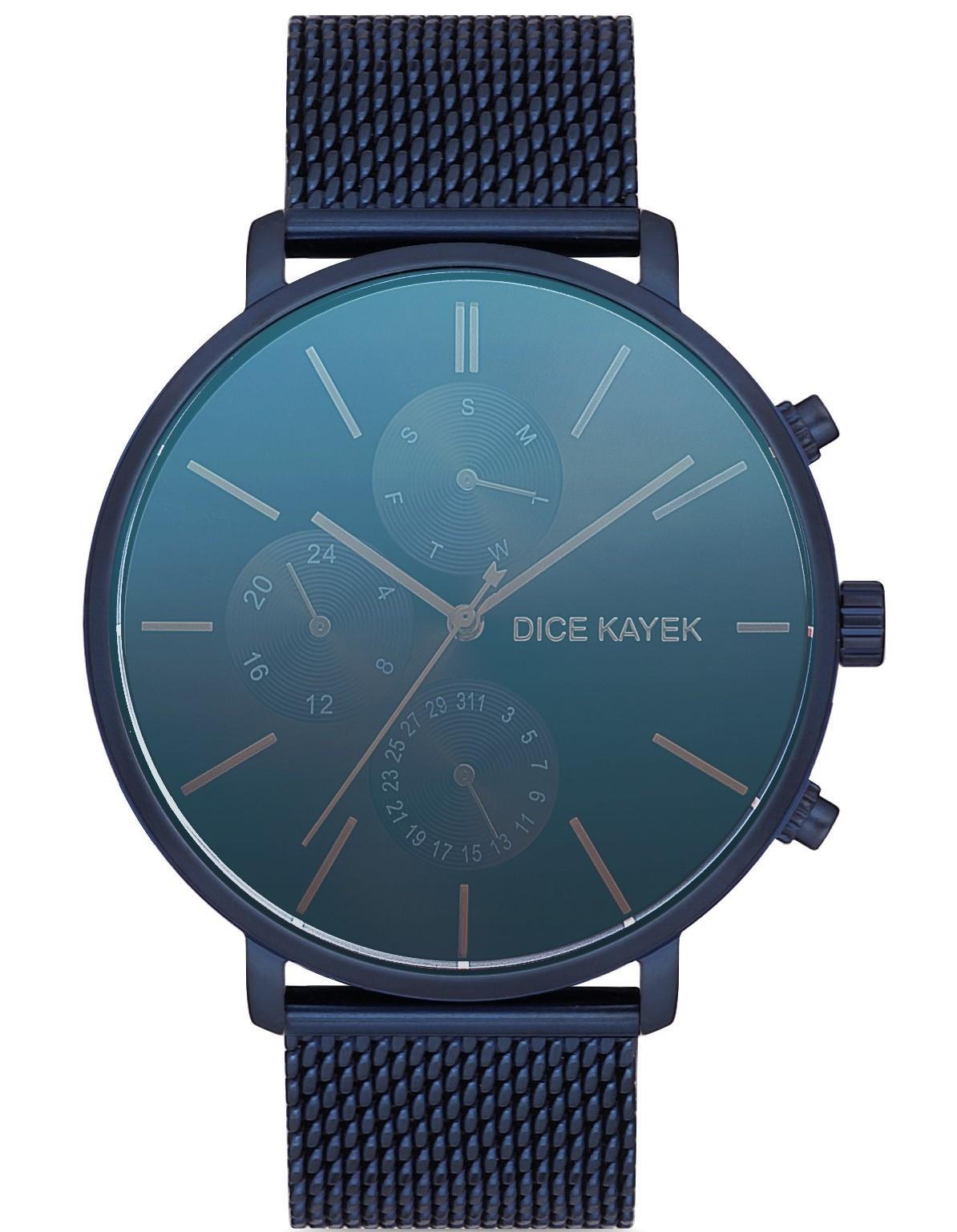 Dice Kayek DK.1.AG1241.07 Takvimli 42 mm Mavi Çelik Kordon Analog Erkek Kol Saati