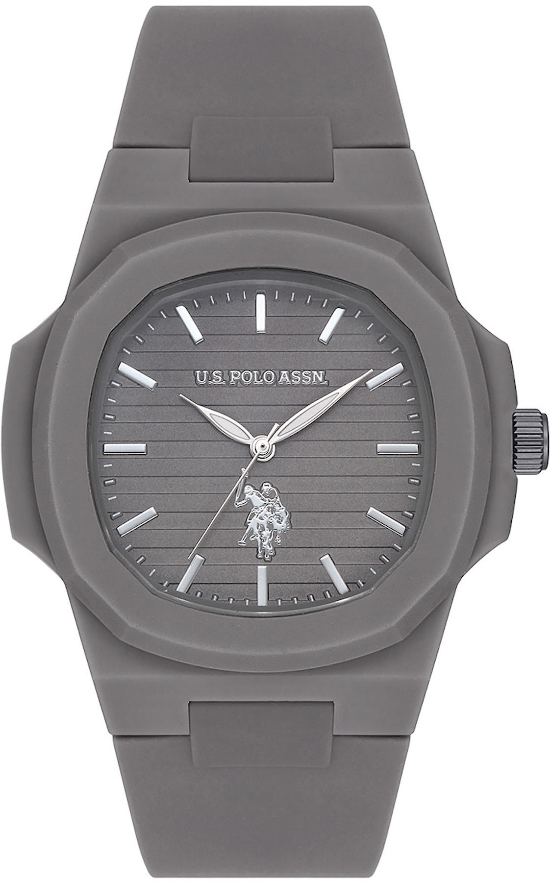 U.S. Polo Assn USPA1050-07 48 mm Antrasit Silikon Kordon Analog Erkek Kol Saati