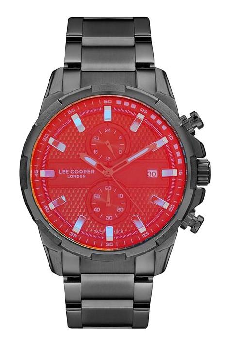 Lee Cooper LC07068.050 Takvimli 44 mm Siyah Çelik Kordon Analog Erkek Kol Saati