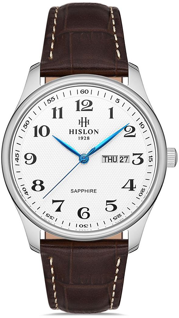 Hislon CL113S-01KS Pusulalı Takvimli 42 mm Kahverengi Çelik Kordon Analog Erkek Kol Saati