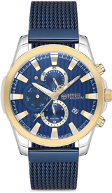 Sergio Tacchini ST.1.10120.6A Takvimli 44 mm Lacivert Çelik Kordon Analog Kol Saati