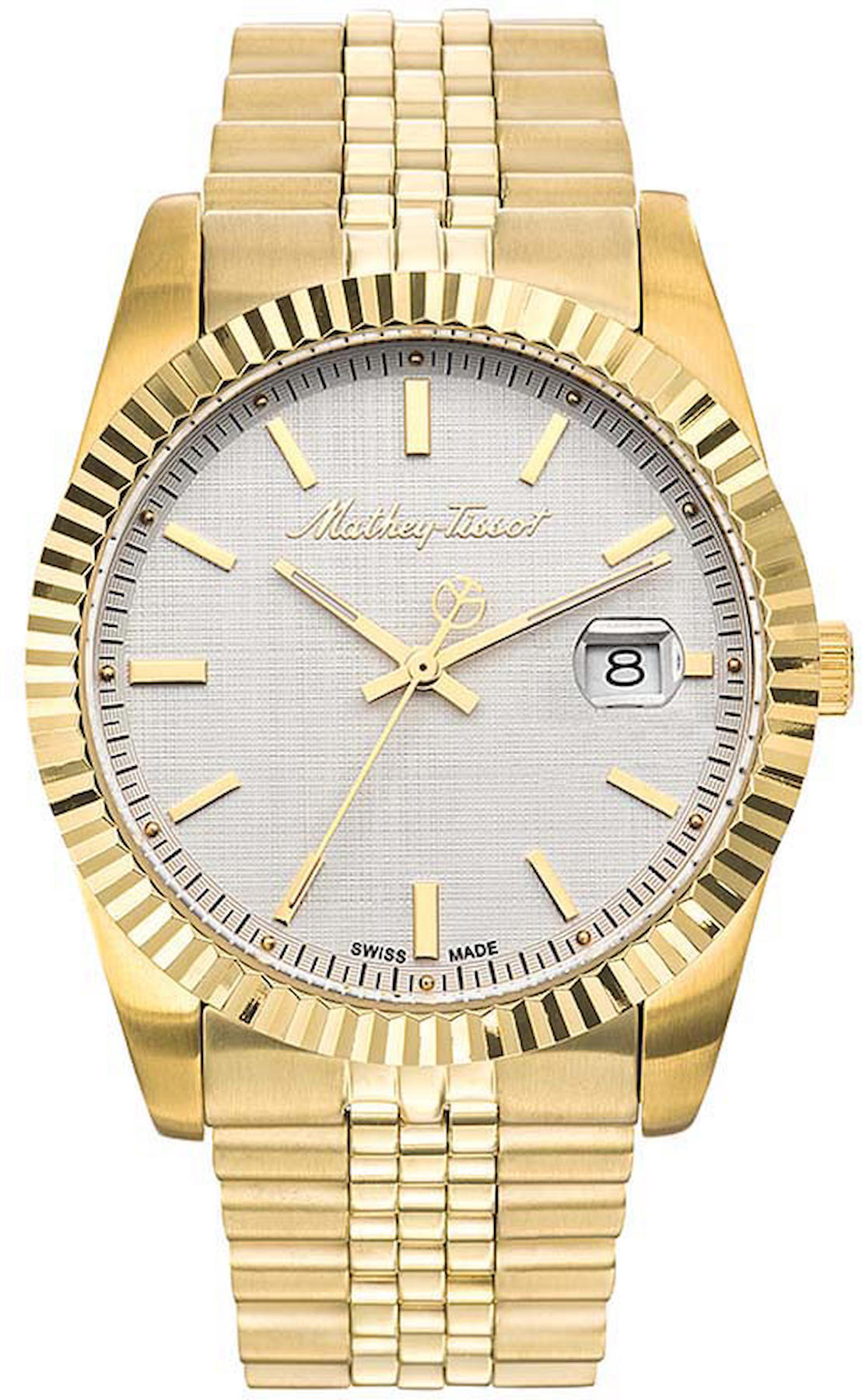 Mathey-Tissot H810PI Takvimli 40 mm Altın Çelik Kordon Analog Kol Saati