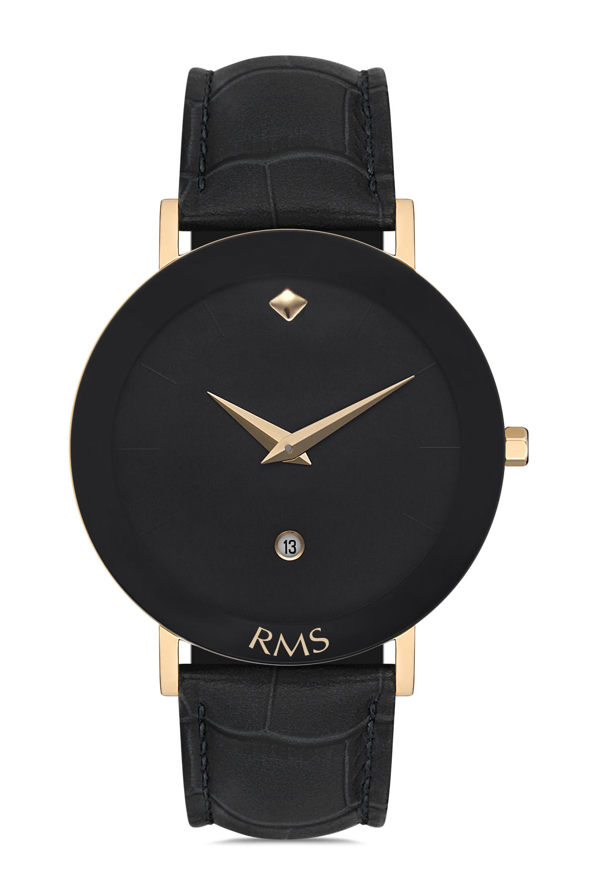 Grand Romanson RMS.1.AG1329.02 Takvimli 42 mm Siyah Deri Kordon Analog Erkek Kol Saati