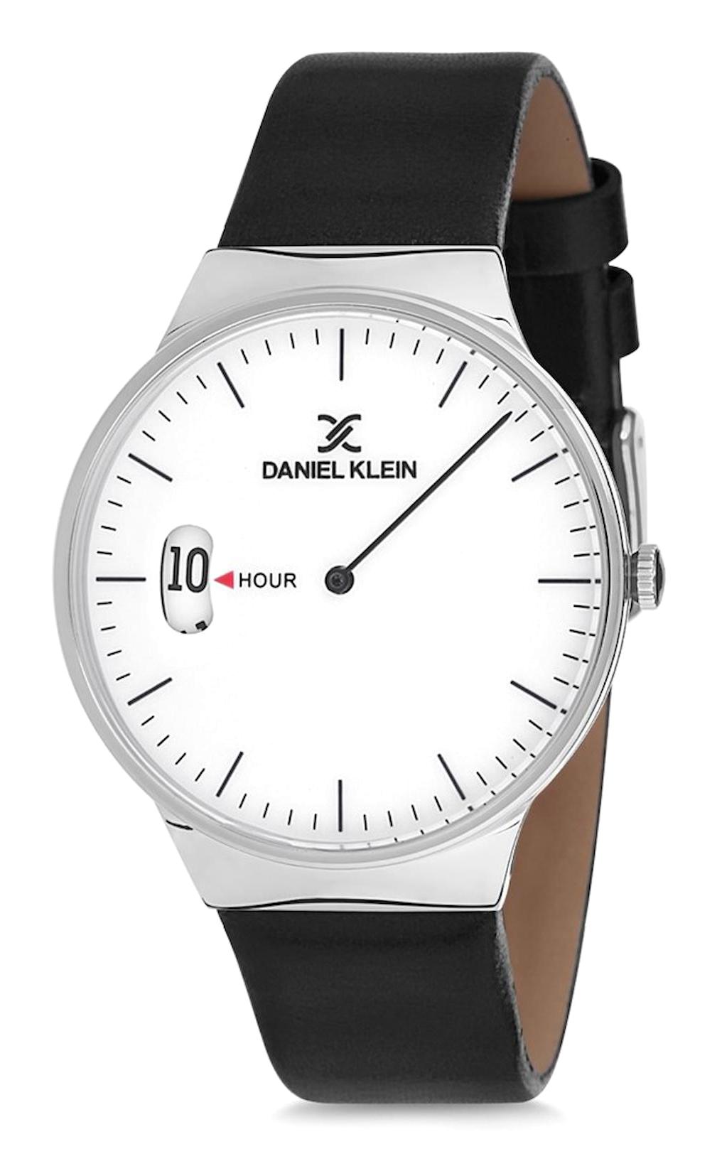 Daniel Klein DK012554E-01 42 mm Siyah Deri Kordon Analog Erkek Kol Saati