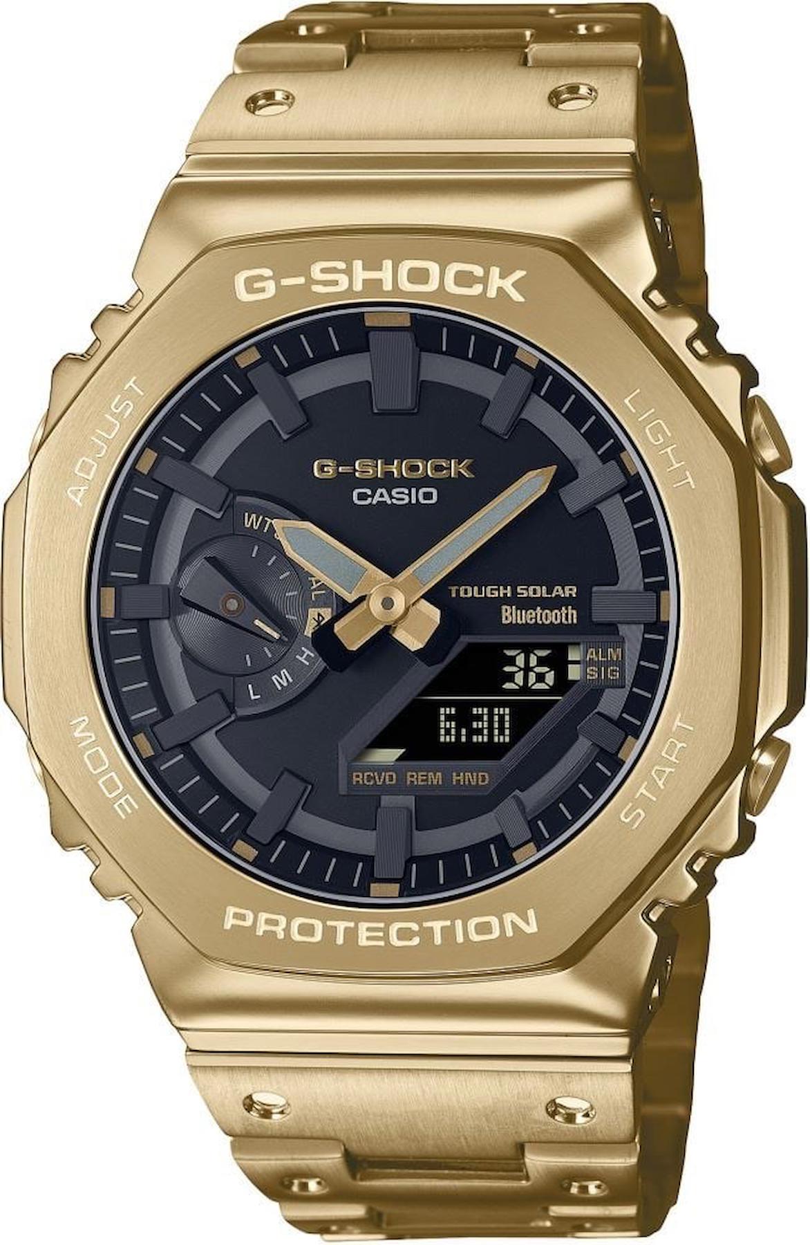 Casio GM-B2100GD-9ADR Takvimli 44 mm Altın Çelik Kordon Analog Erkek Kol Saati