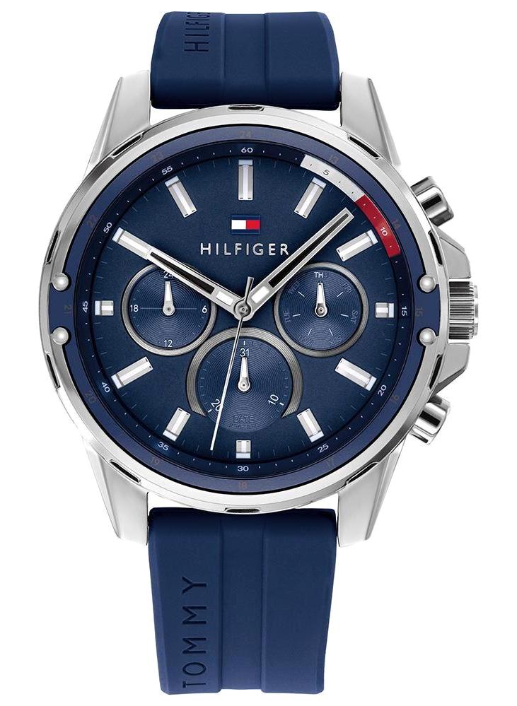 Tommy Hilfiger TH1791791 Takvimli 45 mm Lacivert Silikon Kordon Analog Erkek Kol Saati