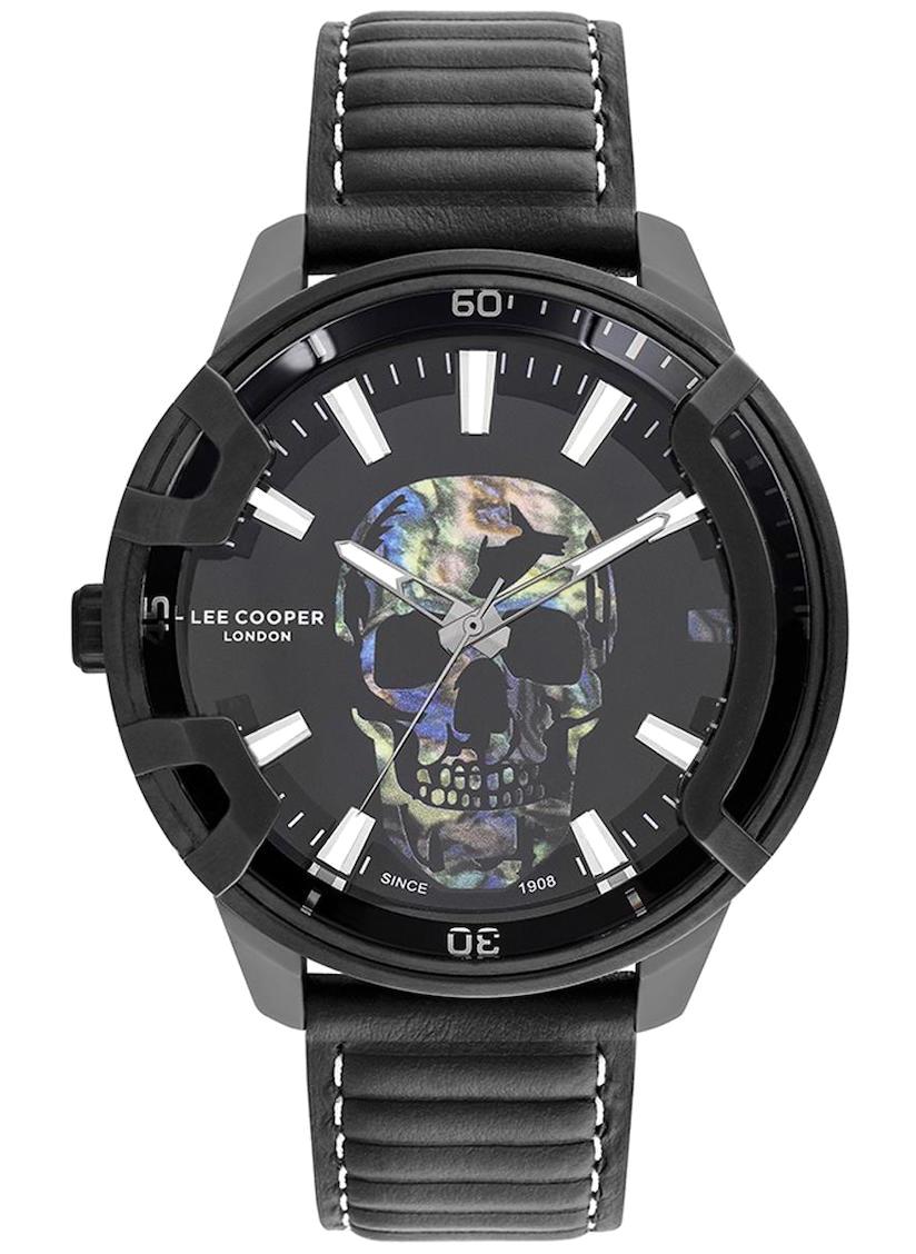 Lee Cooper LC07588.651 44 mm Siyah Deri Kordon Analog Erkek Kol Saati