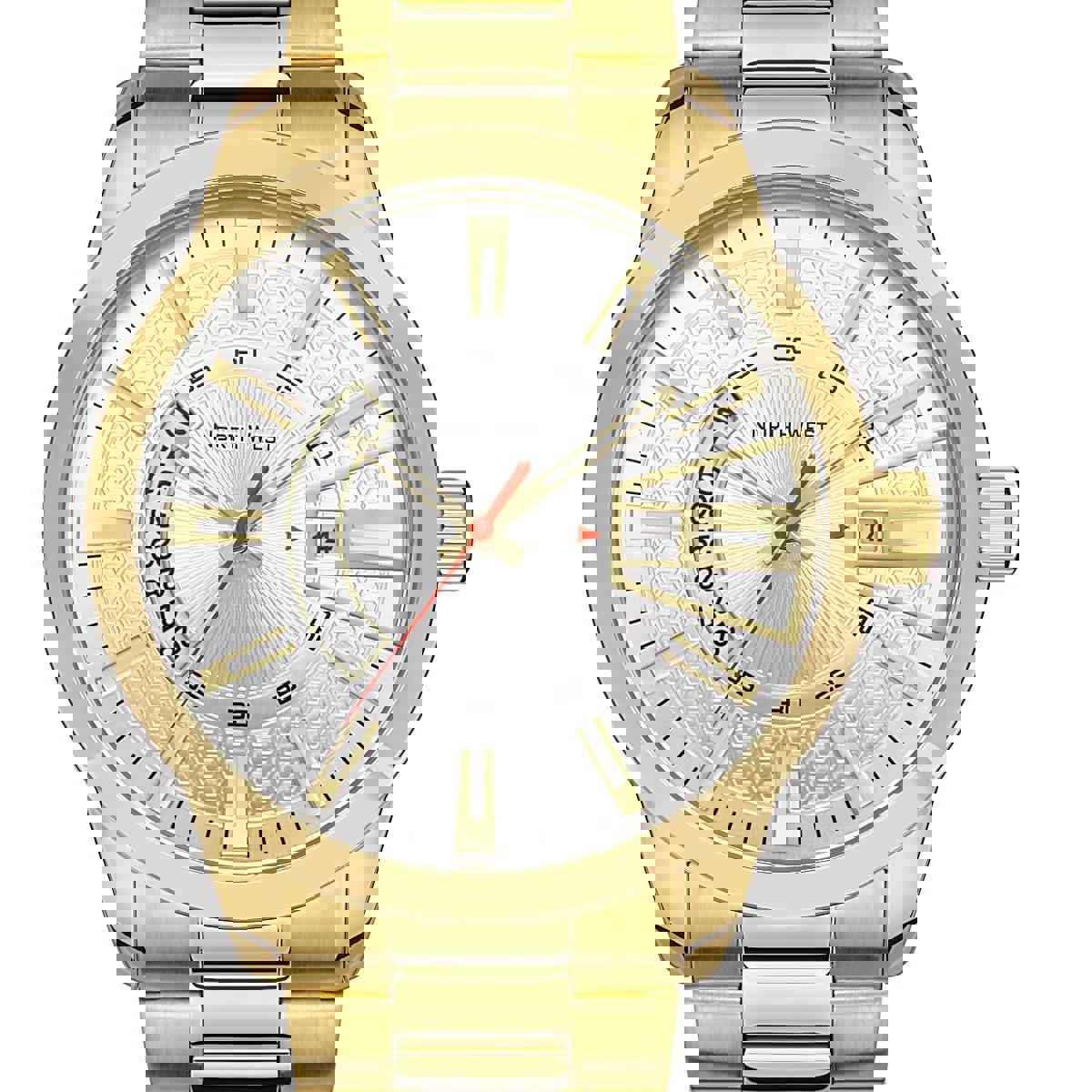Northwest NW-2114-D Takvimli 41 mm Altın Çelik Kordon Analog Kol Saati