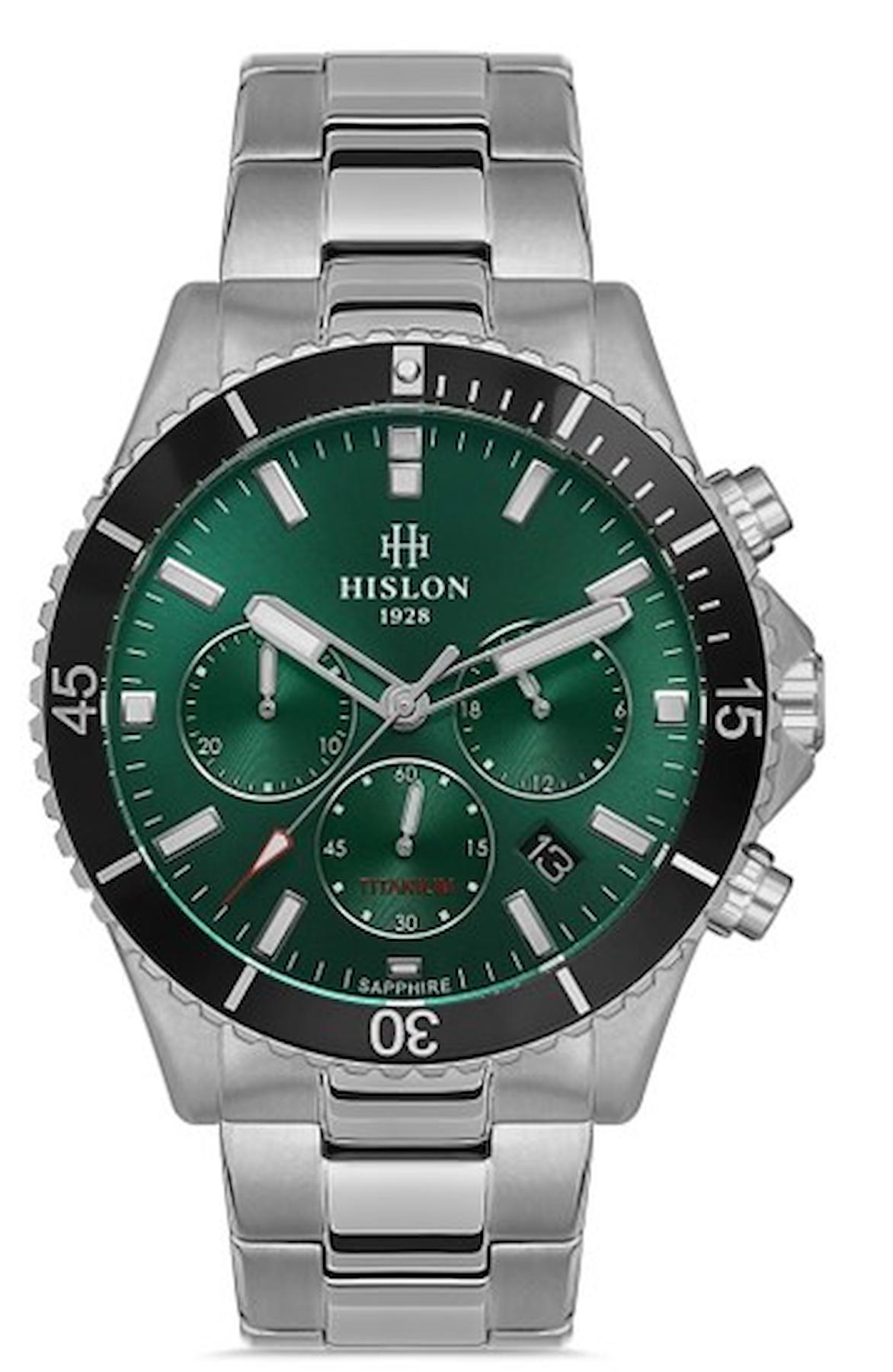 Hislon MS138V-15SS Pusulalı Takvimli 44 mm Çelik Kordon Analog Kol Saati