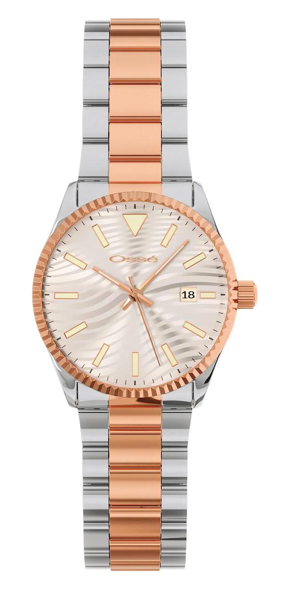 Osse OSW10124 Takvimli 40 mm Gri-Rose Gold Çelik Kordon Analog Erkek Kol Saati