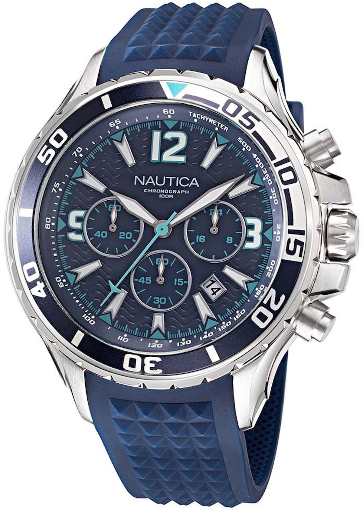 Nautica NAPNSS214 Takvimli 44 mm Lacivert Silikon Kordon Analog Kol Saati