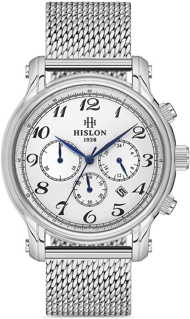 Hislon MS106S-02SS Pusulalı Takvimli 45 mm Çelik Kordon Analog Erkek Kol Saati