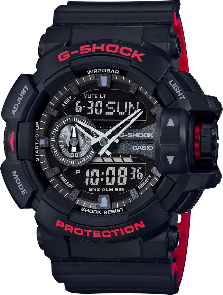 Casio GA-400HR-1ADR Takvimli 52 mm Siyah Çelik Kordon Analog Kol Saati
