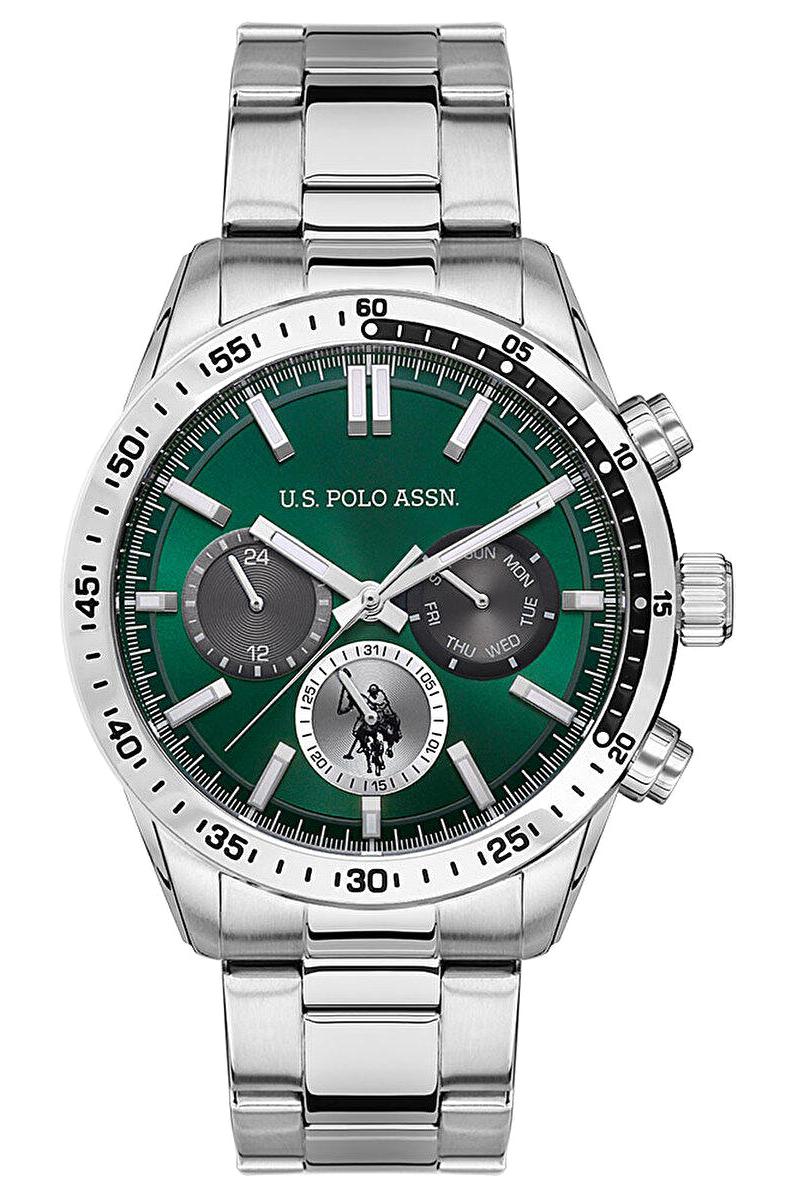 U.S. Polo Assn USPA1044-08 Takvimli 45 mm Çelik Kordon Analog Erkek Kol Saati