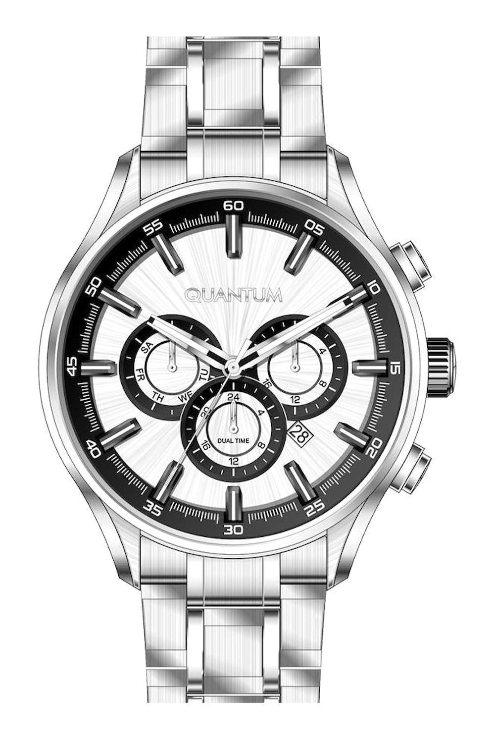 Quantum ADG958.330 Takvimli 46 mm Çelik Kordon Analog Erkek Kol Saati