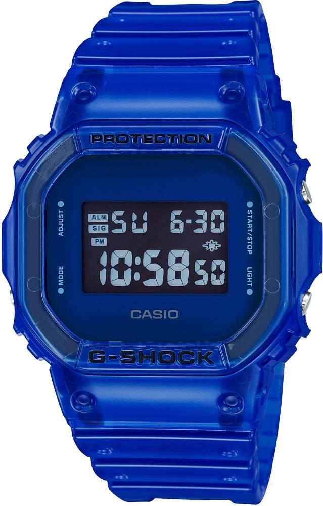 Casio DW-5600SB-2D Takvimli 42 mm Mavi Silikon Kordon Dijital Kol Saati