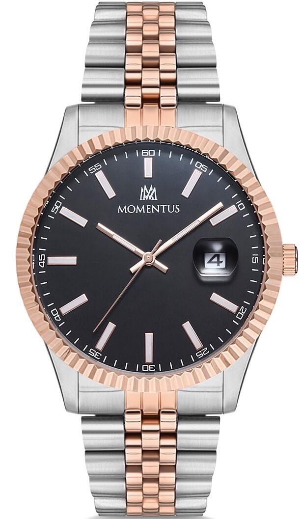 Momentus CM131T-04SR Takvimli 41 mm Altın-Çelik Kordon Analog Erkek Kol Saati