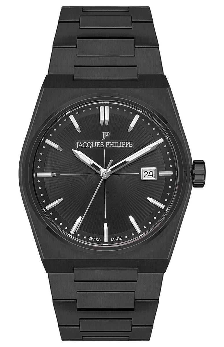 Jacques Philippe JPQGS424311 Takvimli 40 mm Siyah Çelik Kordon Analog Erkek Kol Saati
