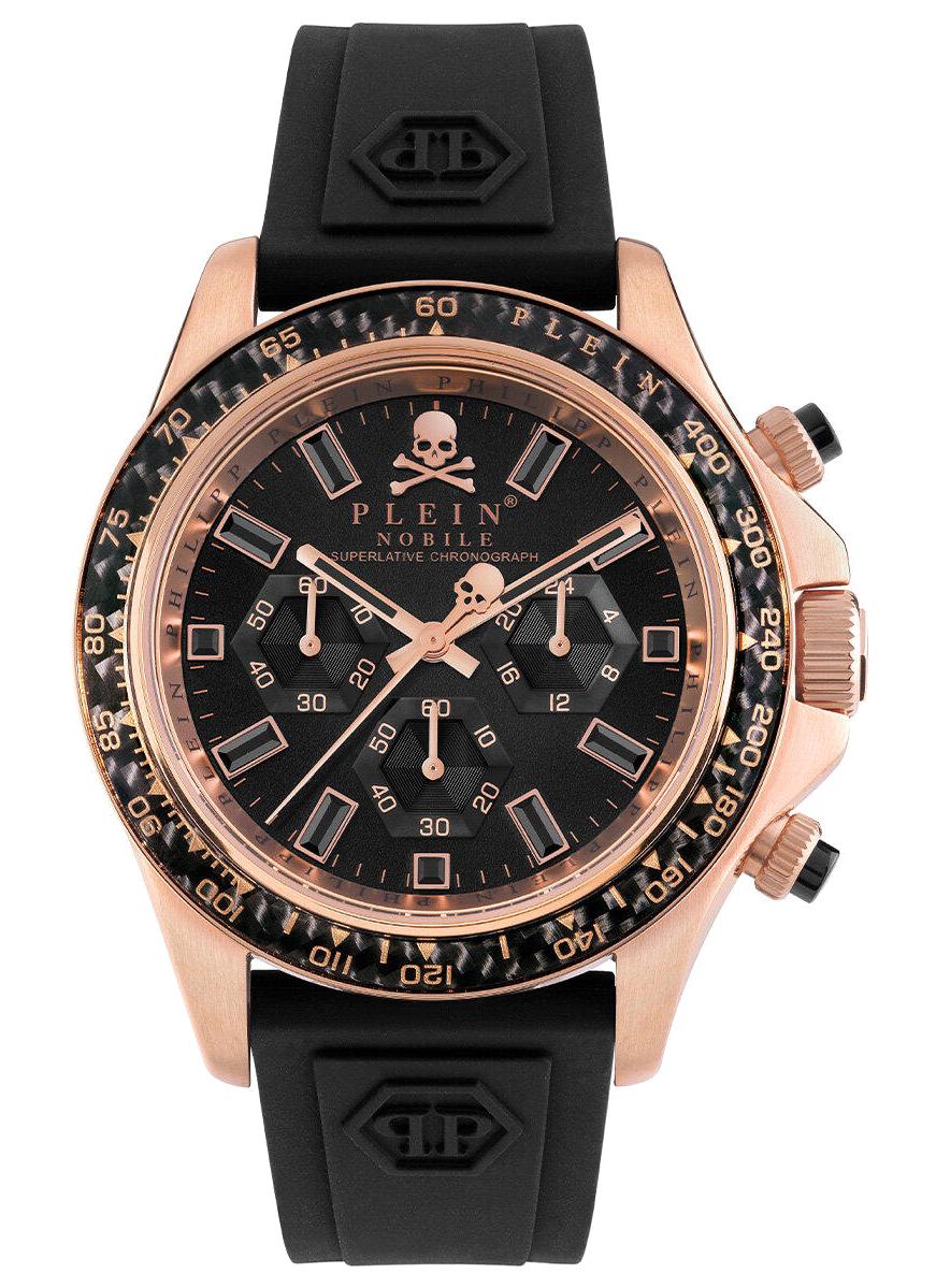 Philipp Plein PWVAA0623 Takvimli 43 mm Siyah Silikon Kordon Analog Erkek Kol Saati