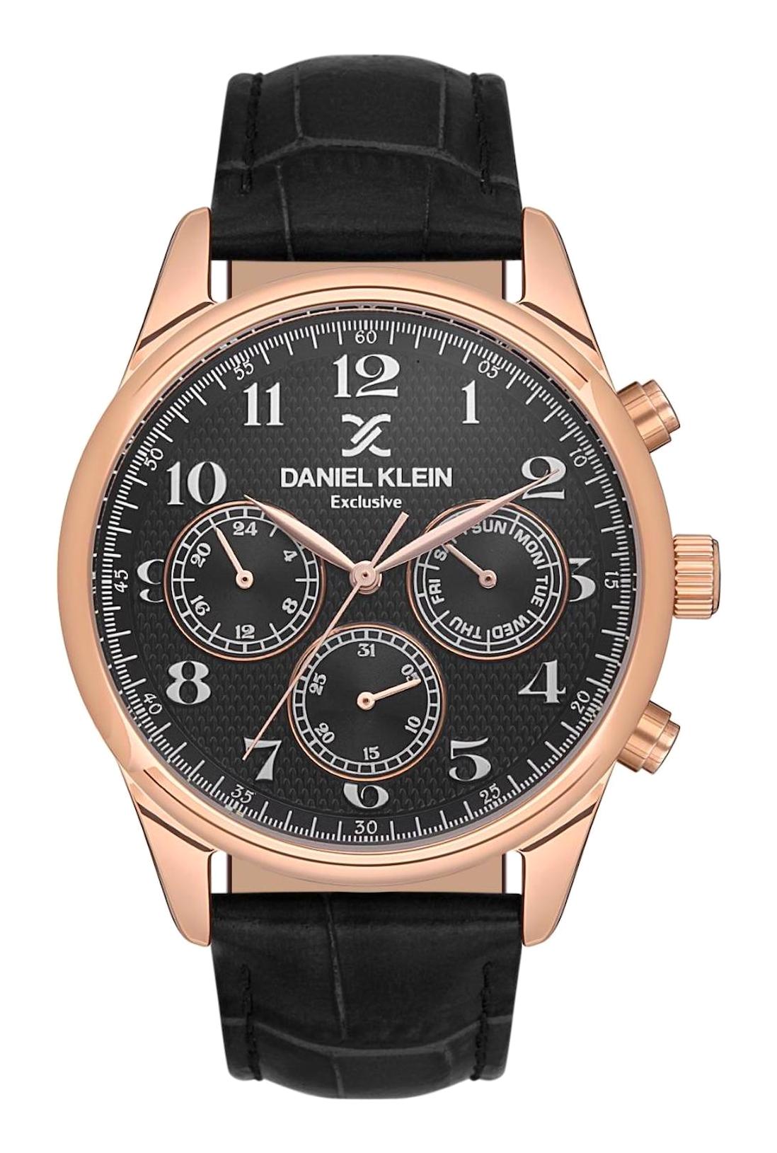Daniel Klein DK.1.13550.5 Takvimli 42 mm Bronz Deri Kordon Analog Erkek Kol Saati