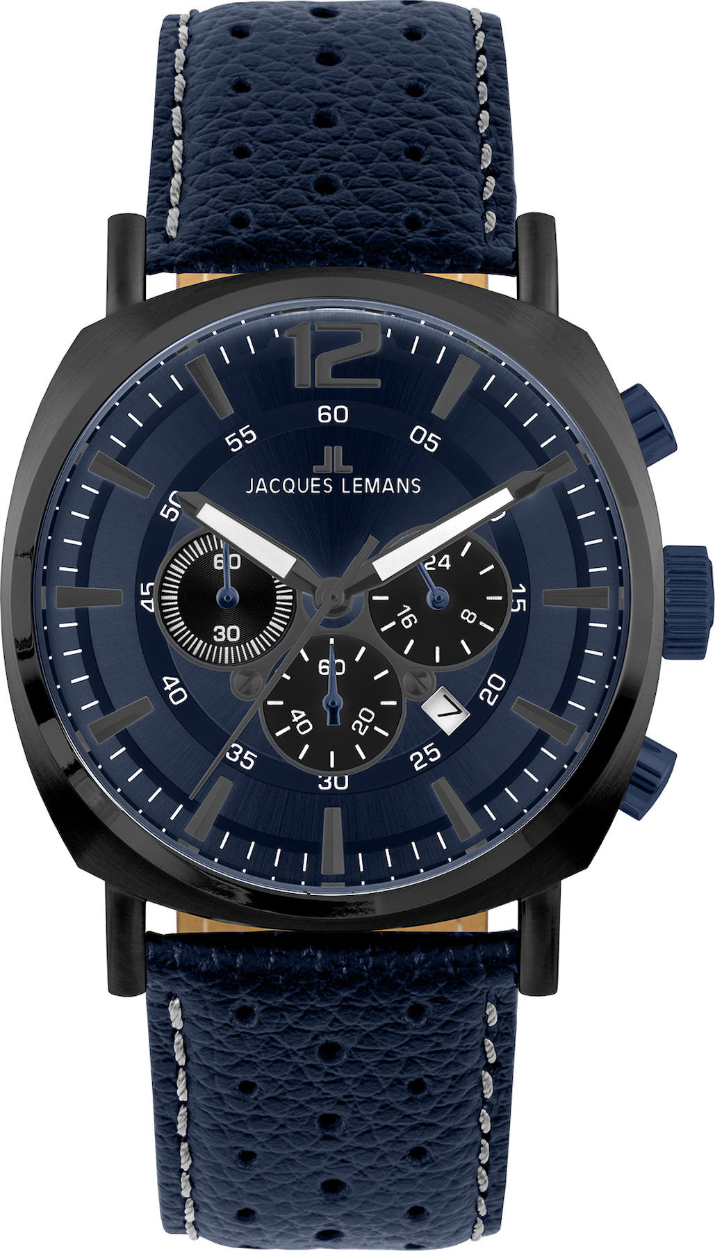 Jacques Lemans 1-1645R Pusulalı Takvimli Lacivert Deri Kordon Analog Kol Saati