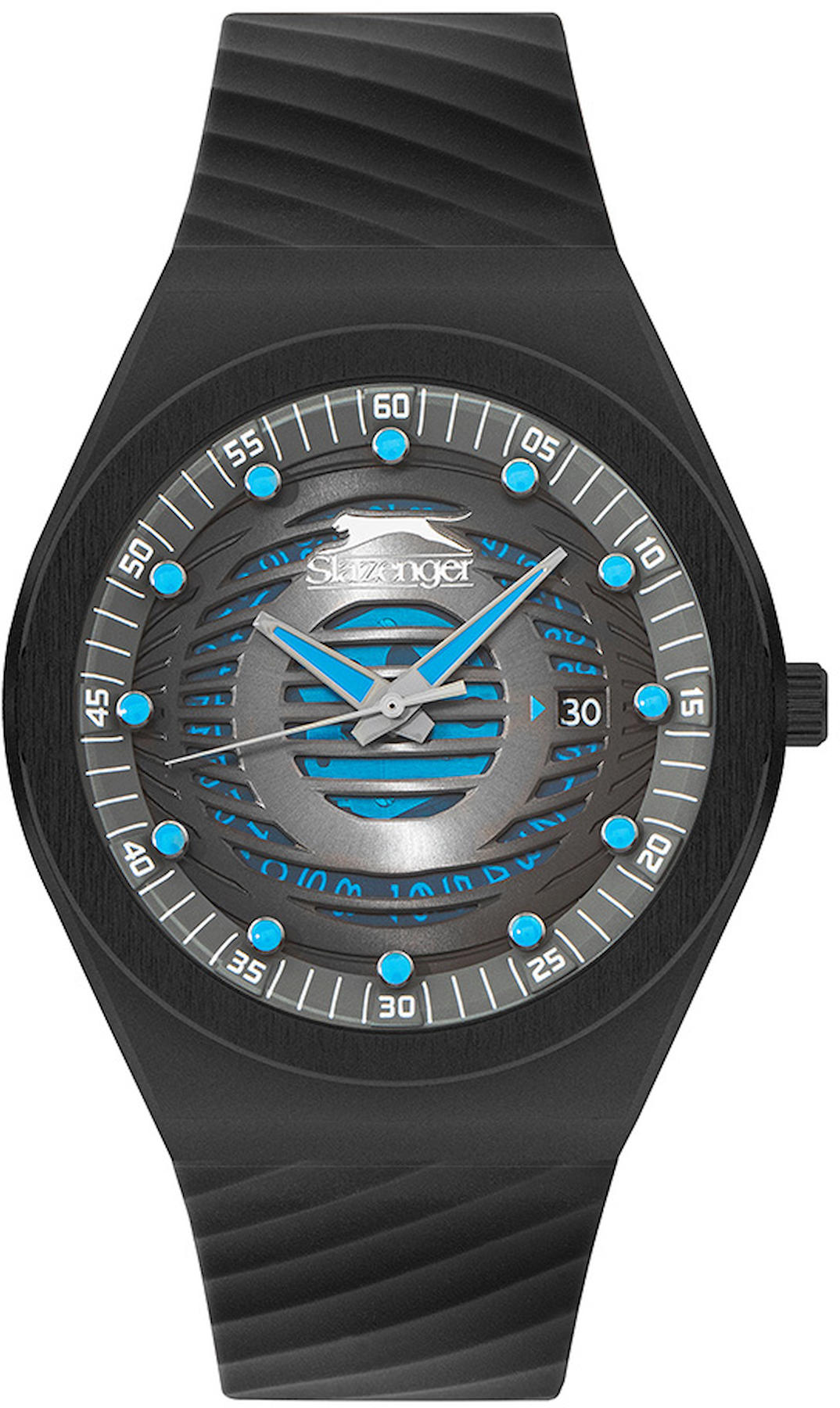 Slazenger SL.09.2221.1.02 Takvimli 44 mm Siyah Plastik Kordon Analog Erkek Kol Saati
