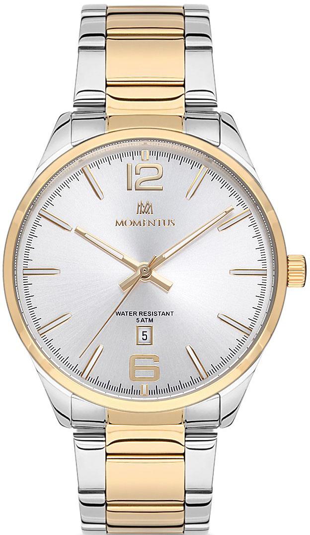 Momentum KC231T-02SG Takvimli 44 mm Altın-Çelik Kordon Analog Kol Saati