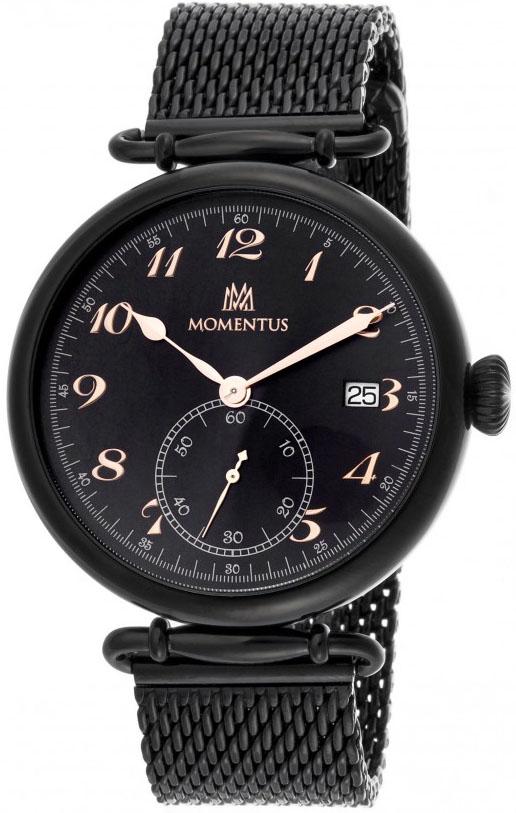 Momentus CM275B-04SR Takvimli 44 mm Siyah Çelik Kordon Analog Kol Saati