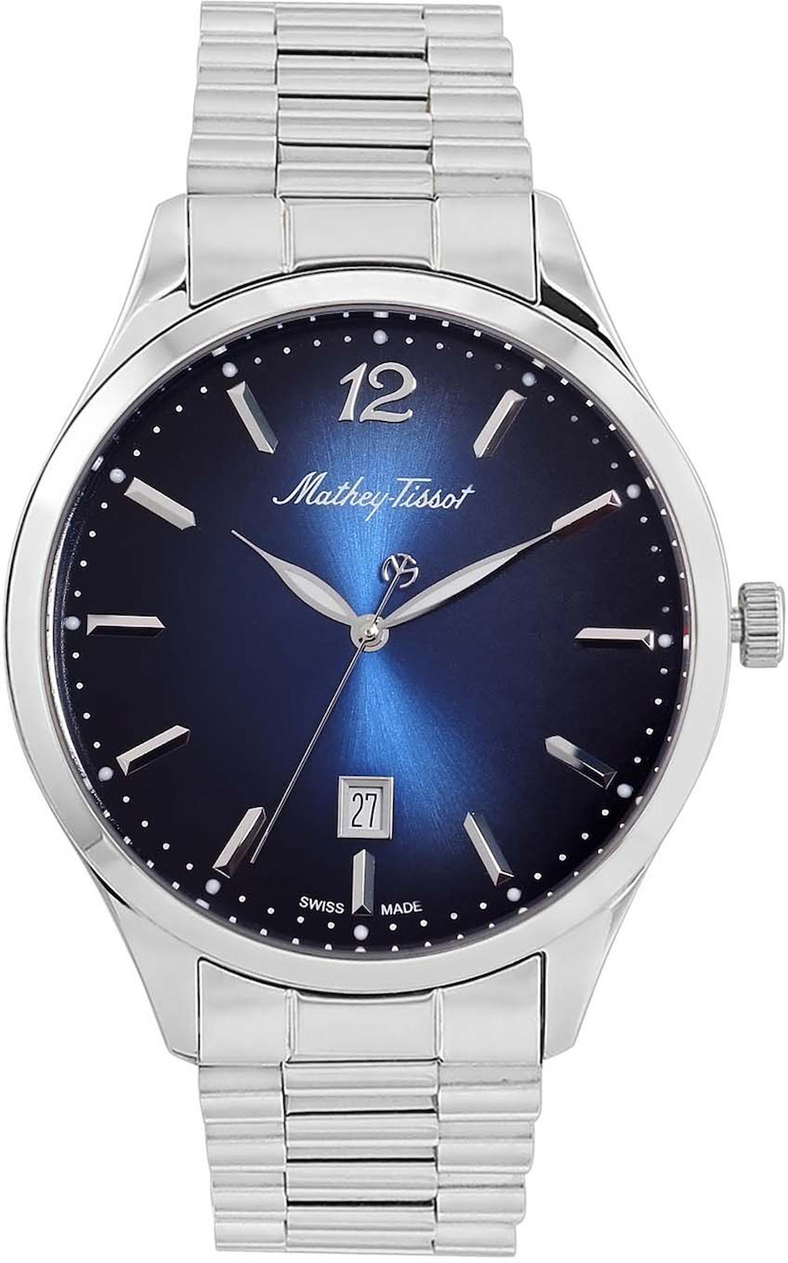 Mathey-Tissot H411MABU Takvimli 41-46 mm Çelik Kordon Analog Kol Saati