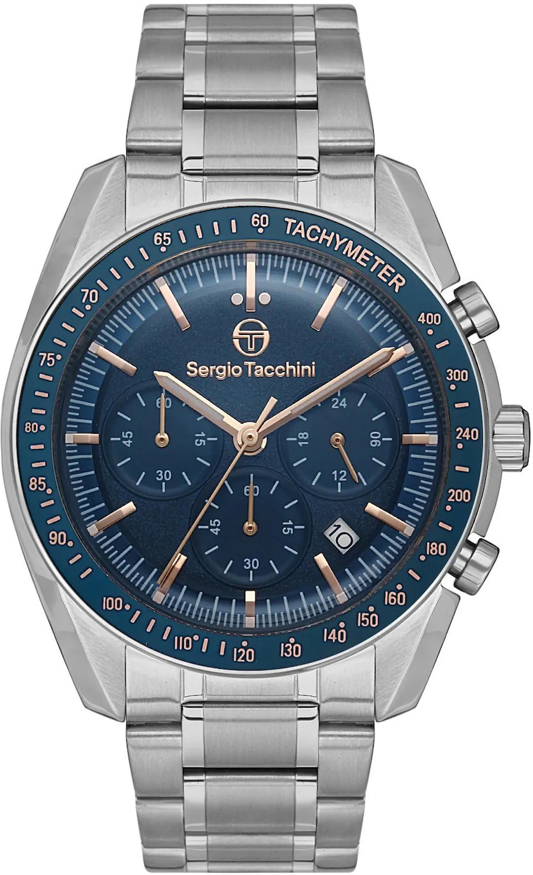 Sergio Tacchini ST.1.10386.2 Takvimli 43 mm Çelik Kordon Analog Kol Saati