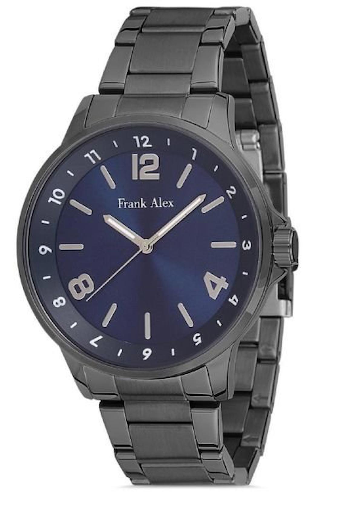 Frank Alex FA.11226M.04 45 mm Siyah Çelik Kordon Analog Erkek Kol Saati