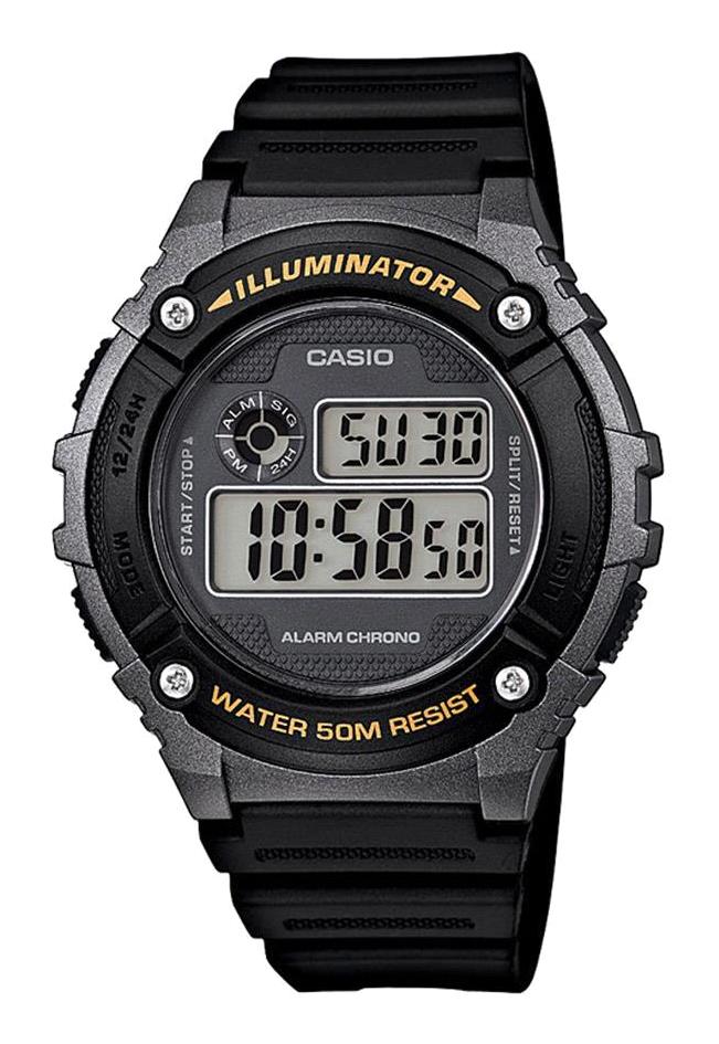Casio W-216H-1BVDF Takvimli Siyah Çelik Kordon Dijital Kol Saati