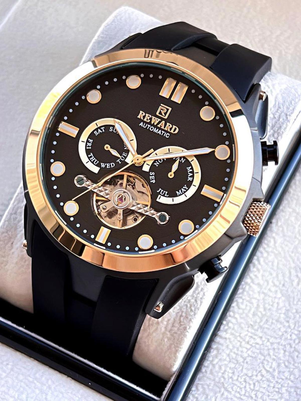 Reward RWD.30 Takvimli 44 mm Siyah Silikon Kordon Analog Erkek Kol Saati