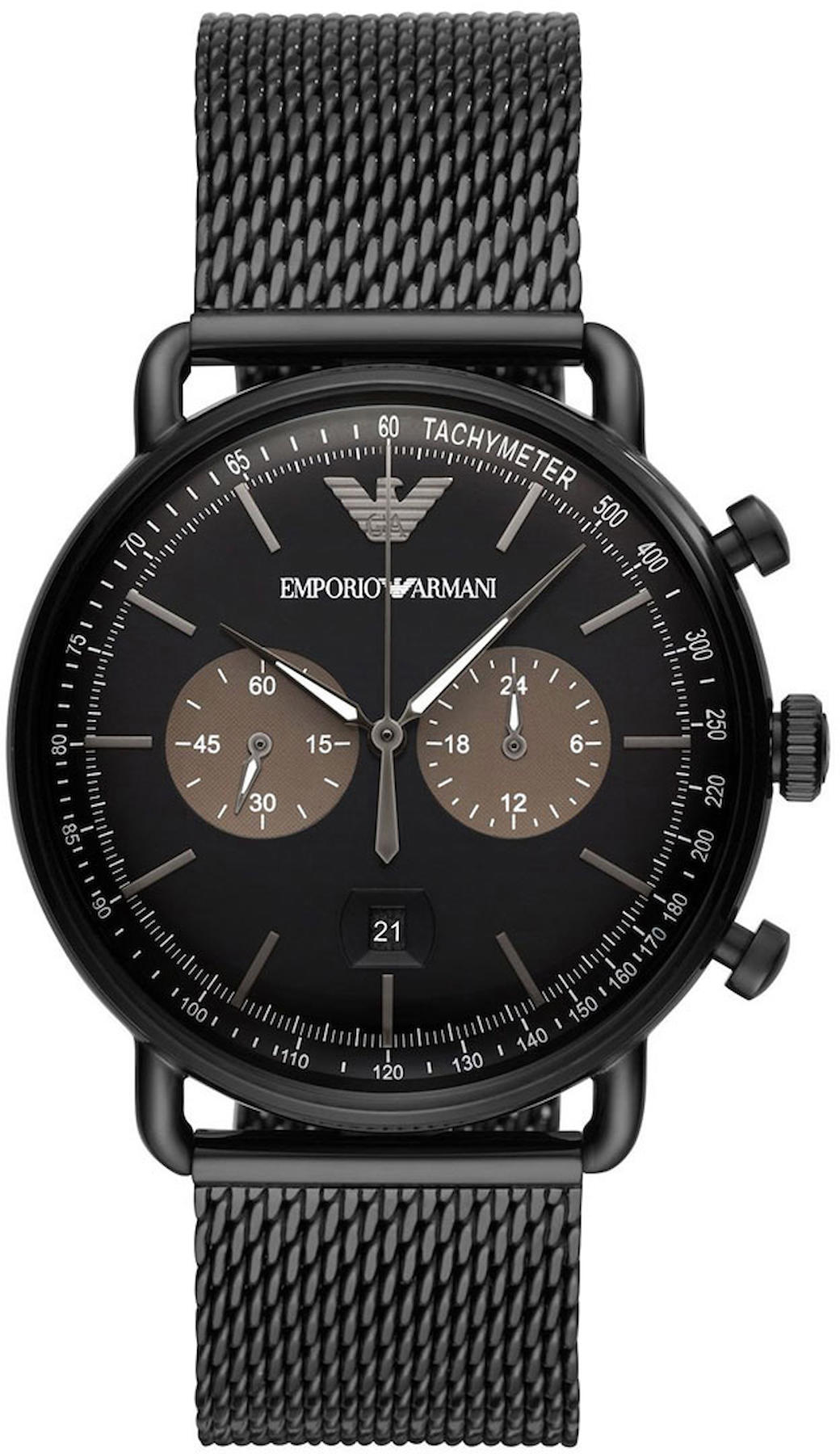 Emporio Armani AR11142 Takvimli 42 mm Siyah Çelik Kordon Analog Kol Saati