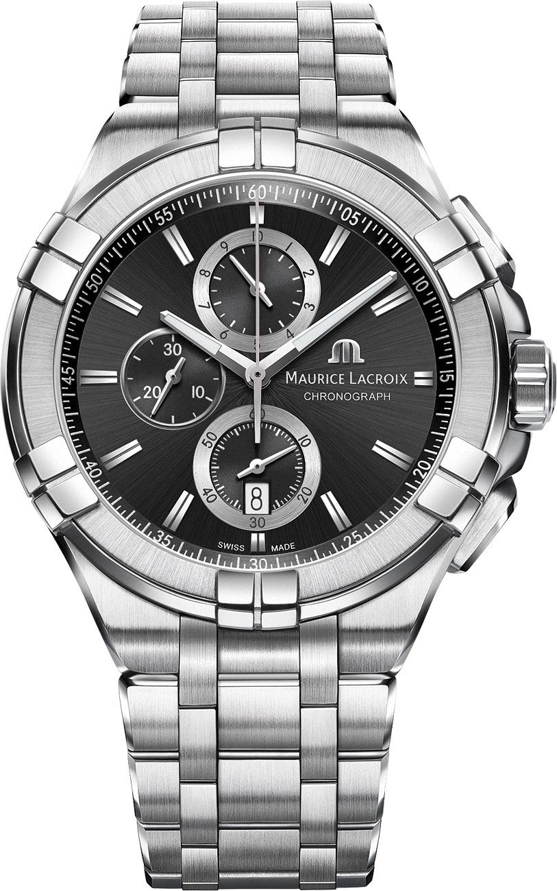 Maurice Lacroix AI1018SS002330-1 Takvimli 44 mm Çelik Kordon Analog Erkek Kol Saati