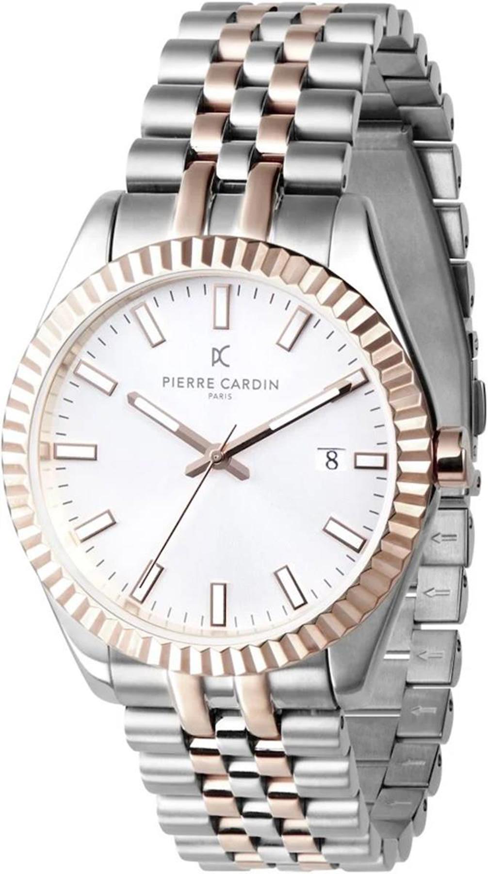Pierre Cardin COP.0004 Takvimli 40 mm Gri-Rose Gold Çelik Kordon Analog Erkek Kol Saati