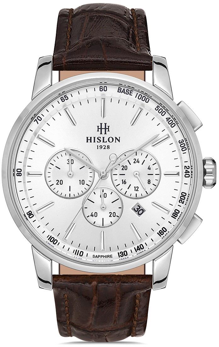 Hislon MS103S-02KS Pusulalı Takvimli 44 mm Kahverengi Metal Kordon Analog Erkek Kol Saati