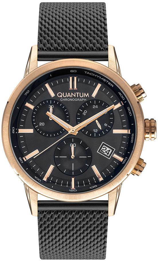 Quantum ADG828.460 Takvimli 45 mm Siyah Metal Kordon Analog Erkek Kol Saati