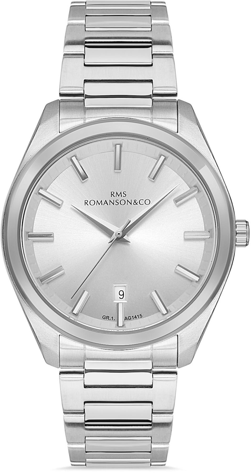 Romanson GR.1.AG1415.01 Takvimli 42 mm Çelik Kordon Analog Kol Saati
