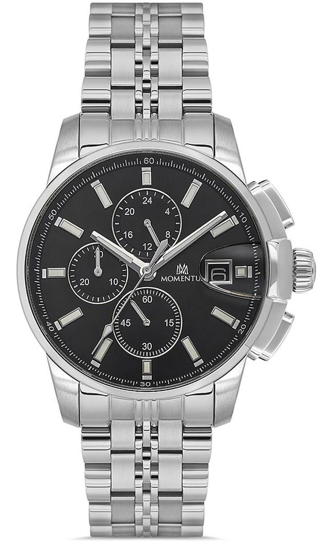 Momentus SM385S-04SS Takvimli 44 mm Çelik Kordon Analog Erkek Kol Saati