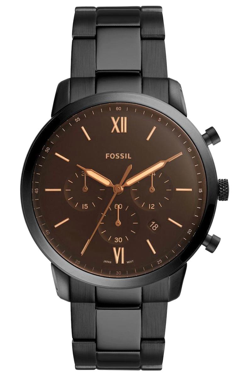 Fossil FFS5525 Takvimli 44 mm Siyah Çelik Kordon Analog Erkek Kol Saati