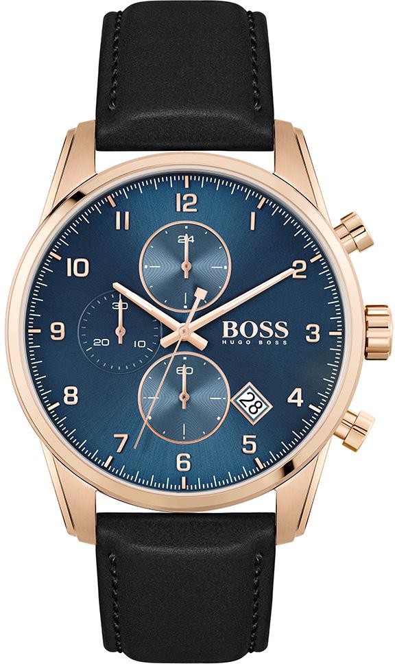 Hugo Boss HB1513783 Pusulalı Takvimli Siyah Metal Kordon Analog Erkek Kol Saati