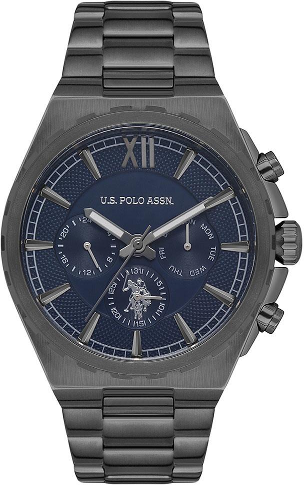 U.S. Polo Assn USPA1030-06 Takvimli 45 mm Füme Çelik Kordon Analog Erkek Kol Saati