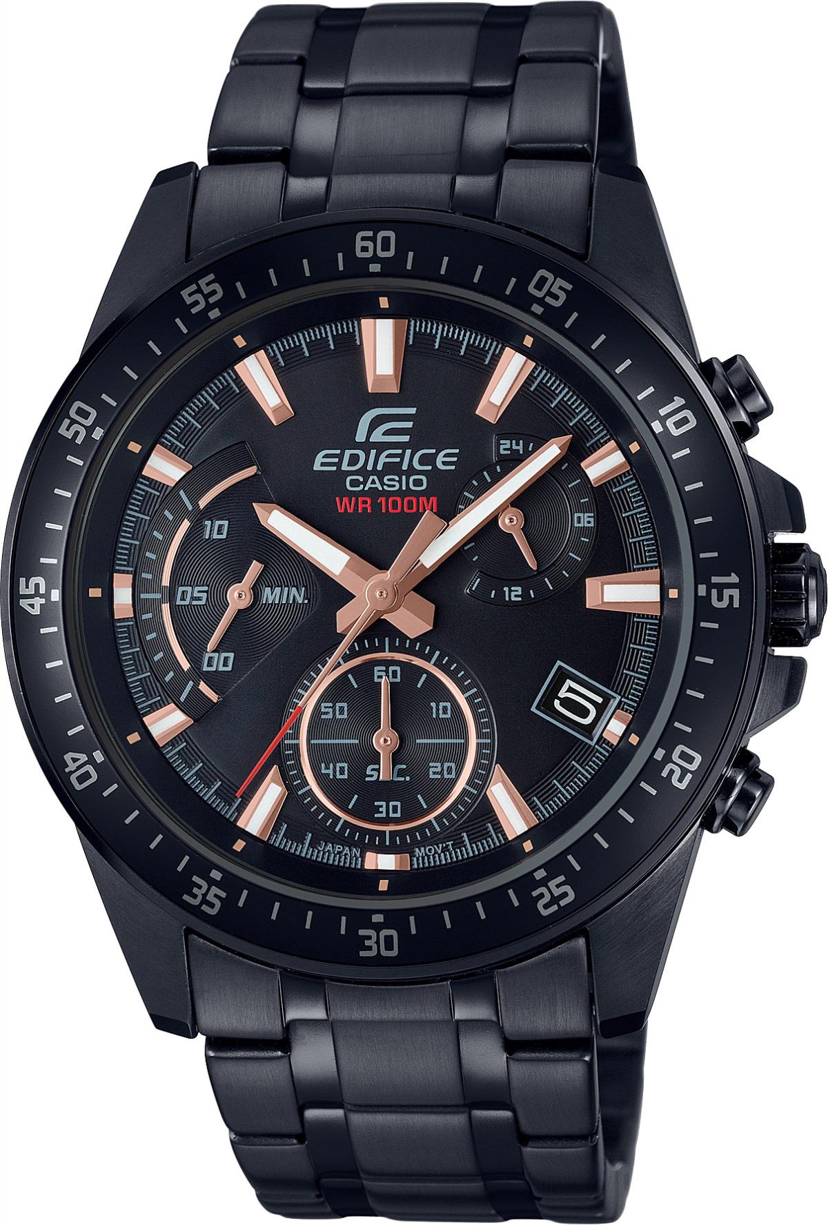 Casio EFV-540DC-1BVUDF Takvimli 43.8 mm Siyah Çelik Kordon Analog Erkek Kol Saati