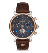 Hislon TM105T-11KR Pusulalı Takvimli Kahverengi Deri Kordon Analog Erkek Kol Saati