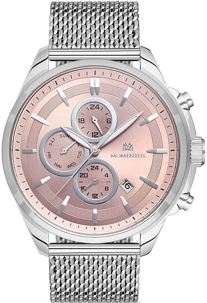 Momentus CC274S-12SS Takvimli 44 mm Çelik Kordon Analog Kol Saati